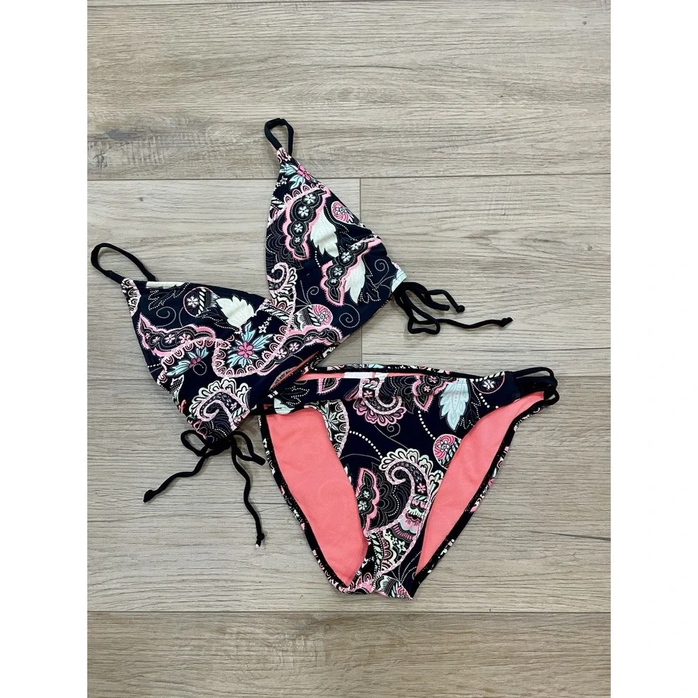 Hobie Girls Part Your Swirl Midkini Hipster 2-Piece Swimsuit Bikini Size 12